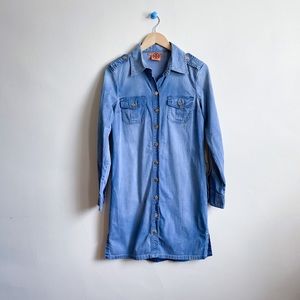 Tory Burch Long Sleeve Denim Shirt Dress Size 6